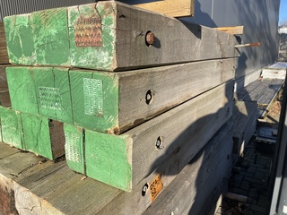 Ca. 4x Guyana Teak dragline schotten, diverse afmetingen, lengte 180cm